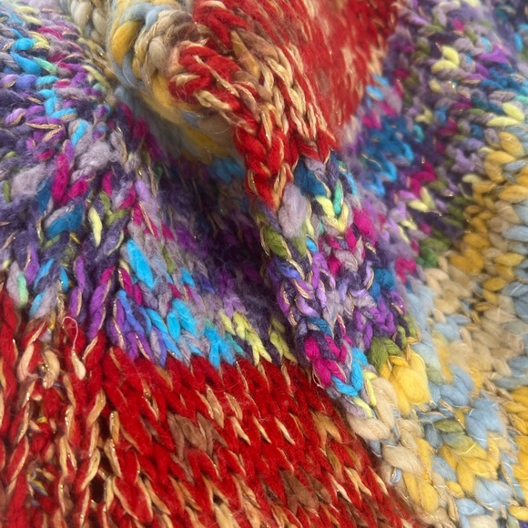 Hot & Delicious Boho Multi color Knit Cardigan Swearer Jacket Size XS - Picture 3 of 12